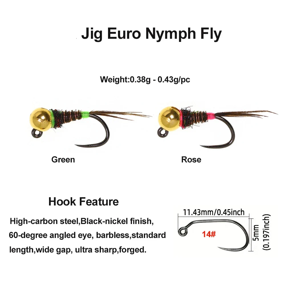 ICERIO Ninfa Jig Head UV – hundimiento rápido para trucha e insectos - imagen 2