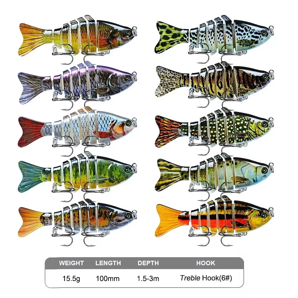 Swimbait articulado 100mm – Señuelo duro multi sección para lubina - imagen 4
