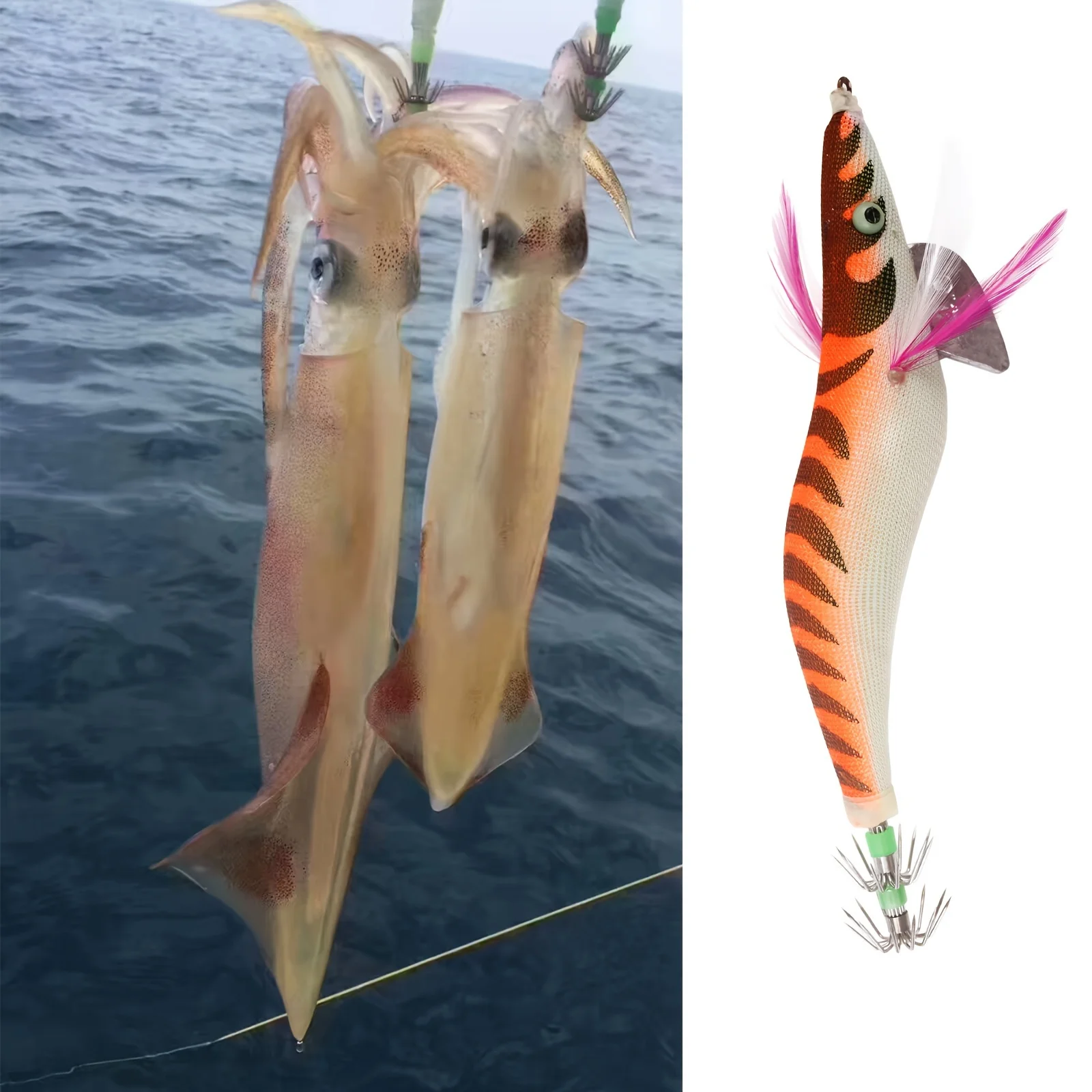 Anzuelos Jig luminosos para calamar 9KM con ojos 3D – Pulpo y sepia - imagen 5