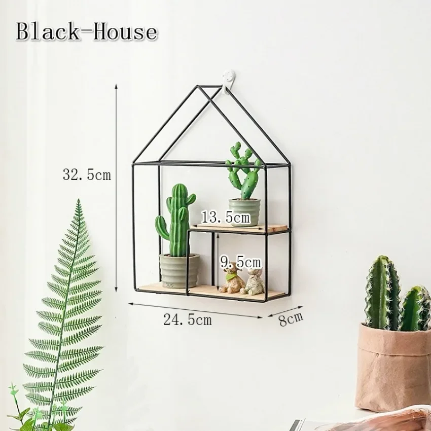 Estante de pared nórdico de metal y hierro para almacenamiento - imagen 5