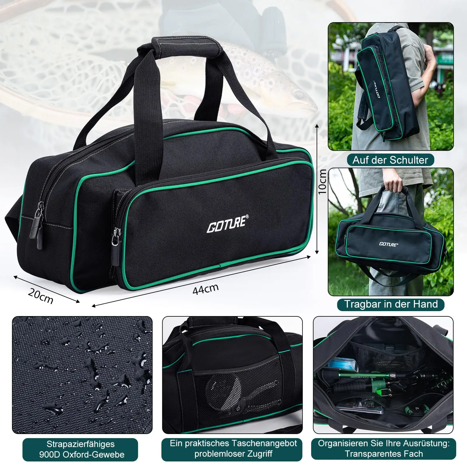 Kit Goture de Caña de carbono 1.8‑2.7 m con carrete y señuelos para lubina - imagen 5