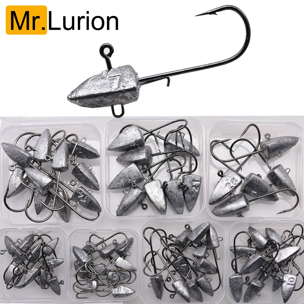 Anzuelos Jig Head triangular MrLurion para vinilo con púas jigging