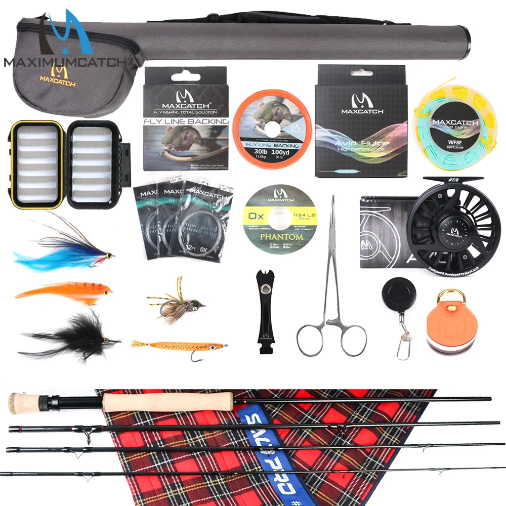 Maximumcatch equipo pesca con mosca marino – caña y carrete CNC
