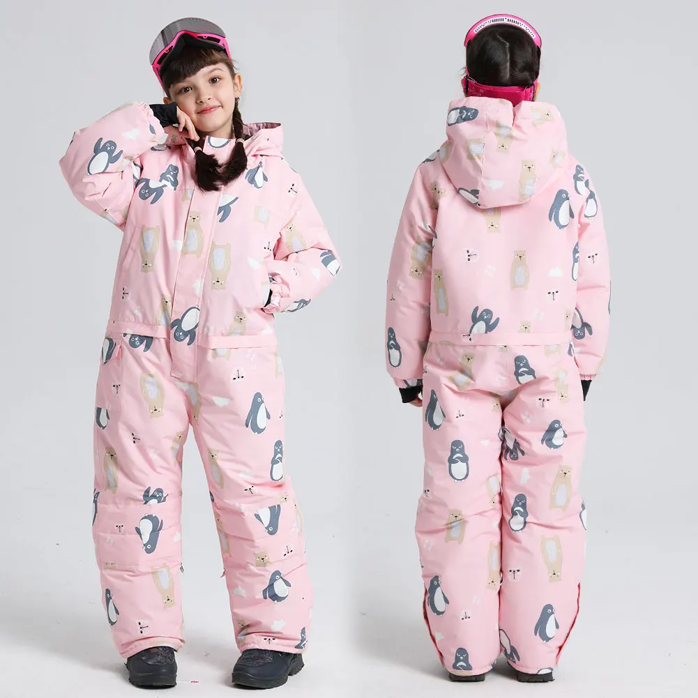 Traje de nieve infantil de una pieza pingüino cálido y cortaviento - imagen 4