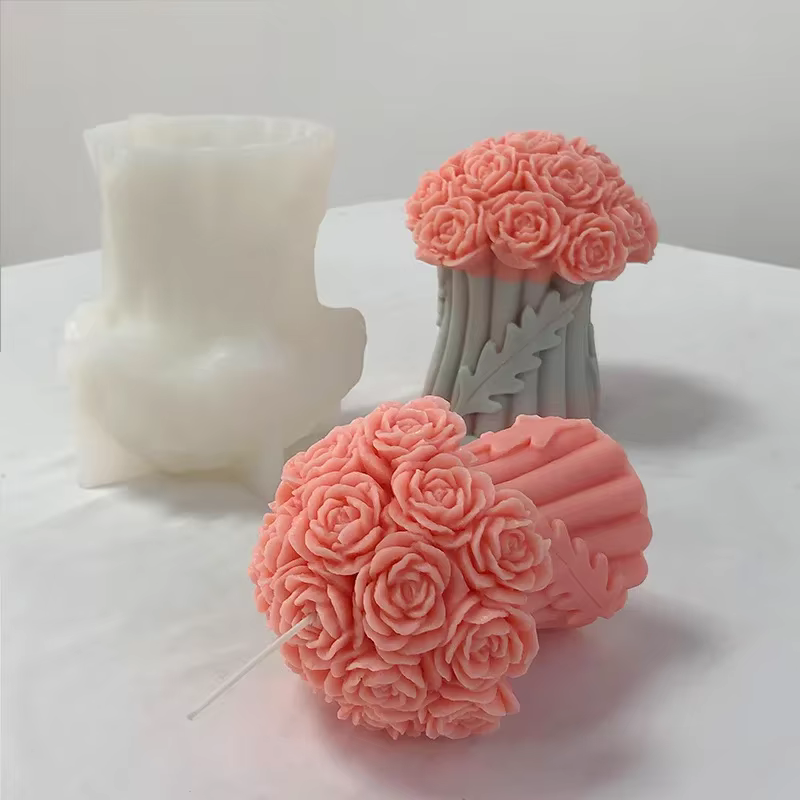 Molde de Silicona 3D Ramo Rosas para Manualidades, Resina y Velas - imagen 3