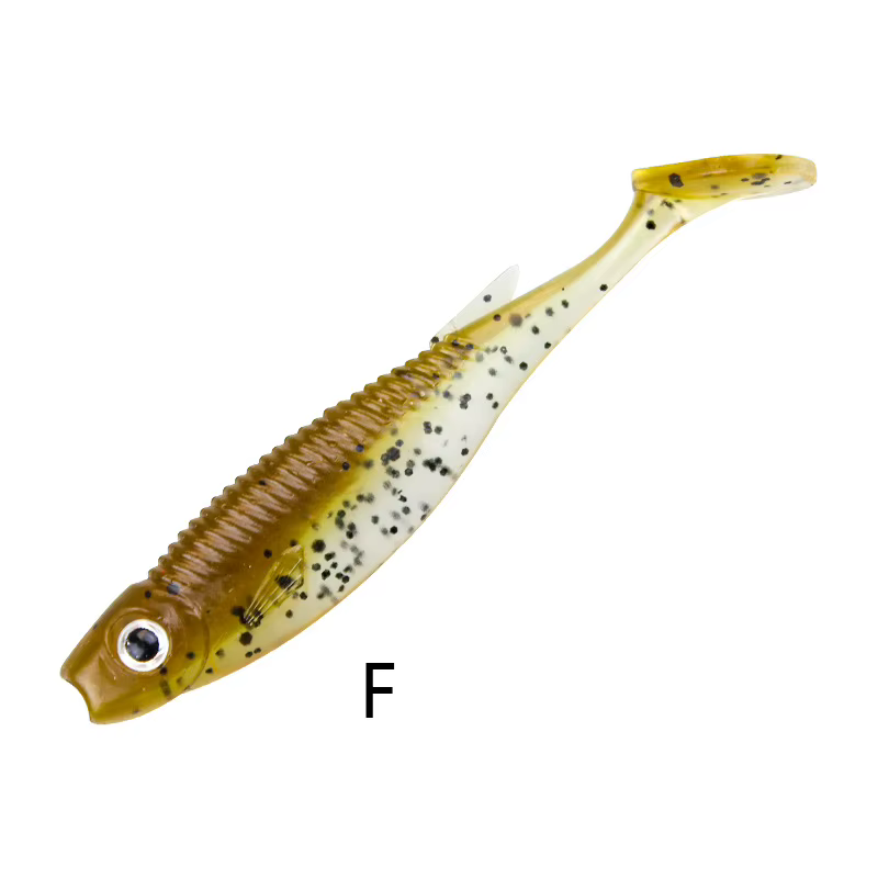 MUKUN Señuelos shad de silicona – Doble color, cola T