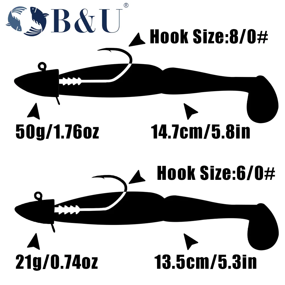 Variedad de jig heads B&U para diferentes técnicas de pesca