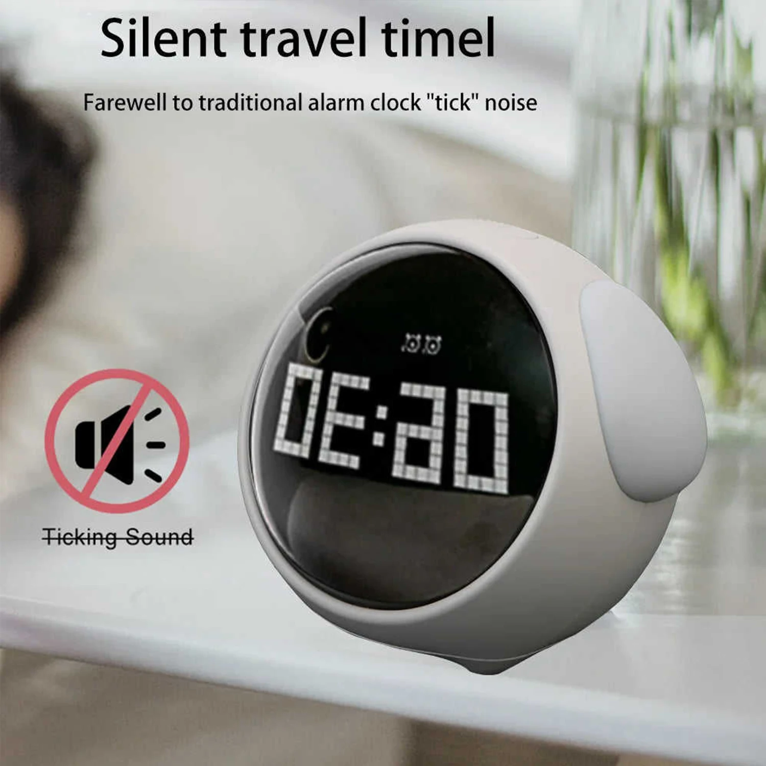 Reloj despertador infantil doble alarma con luz nocturna por sonido - imagen 4