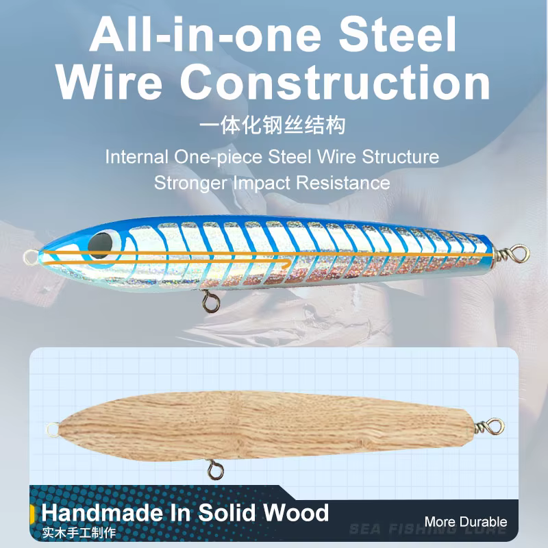 Obsession WD101 Señuelo de madera Topwater – Flotante para curricán marino - imagen 3