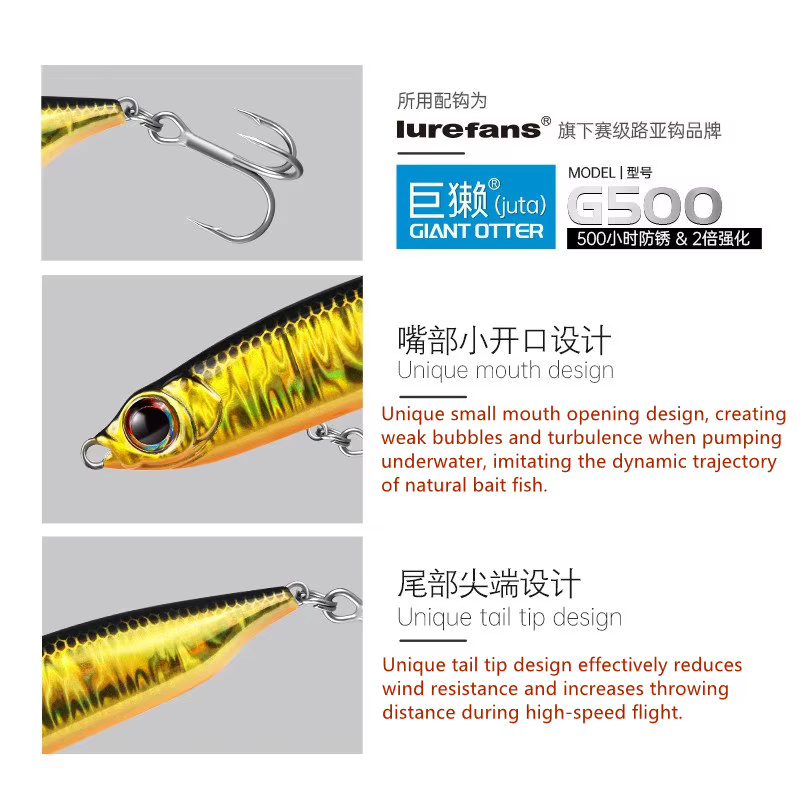 Lurefans Wobbler Pencil Minnow – Señuelo flotante artesanal - imagen 4