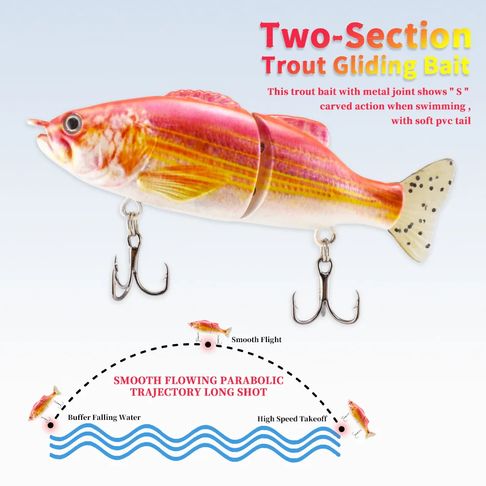 Swimbait multiarticulado Glide S de natación lenta para trucha - imagen 5