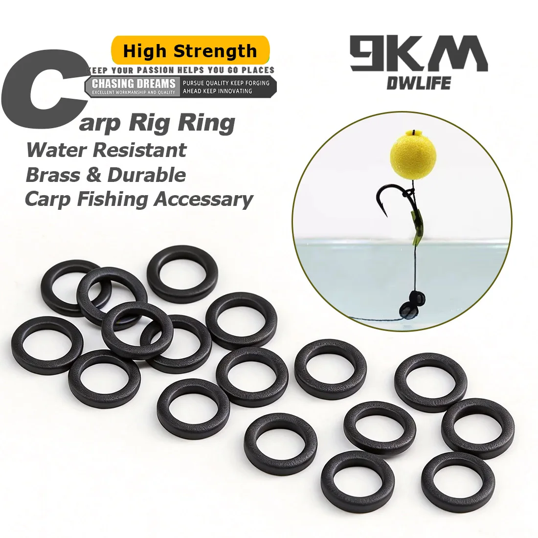9KM Anillo redondo para montajes de carpa Chod Rig cabello - imagen 2