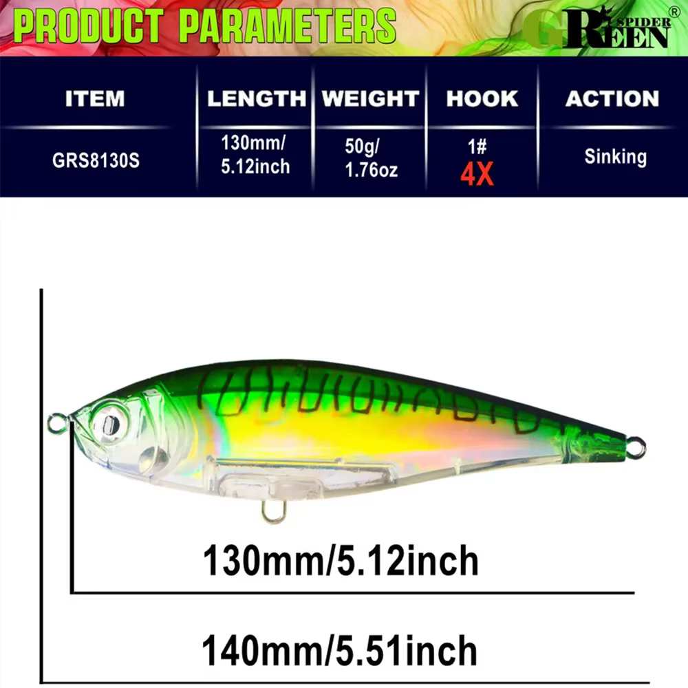 Señuelo Twitch Costero 3D Lápiz Minnow para lubina - imagen 3
