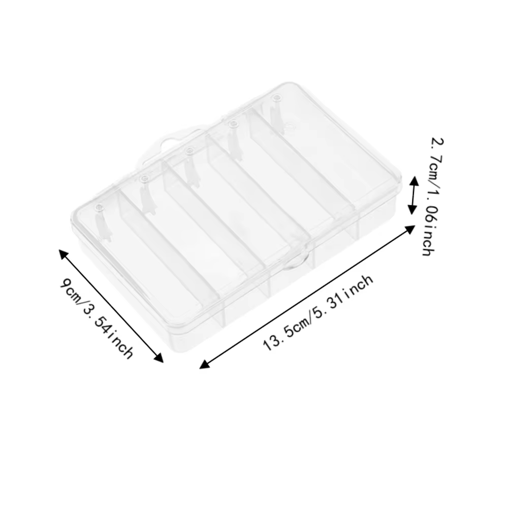 Caja de pesca transparente con compartimentos para anzuelos - imagen 5