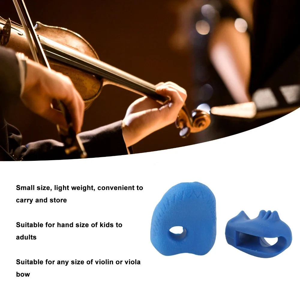 Guías de agarre de goma para arco de violín azules: postura - imagen 3