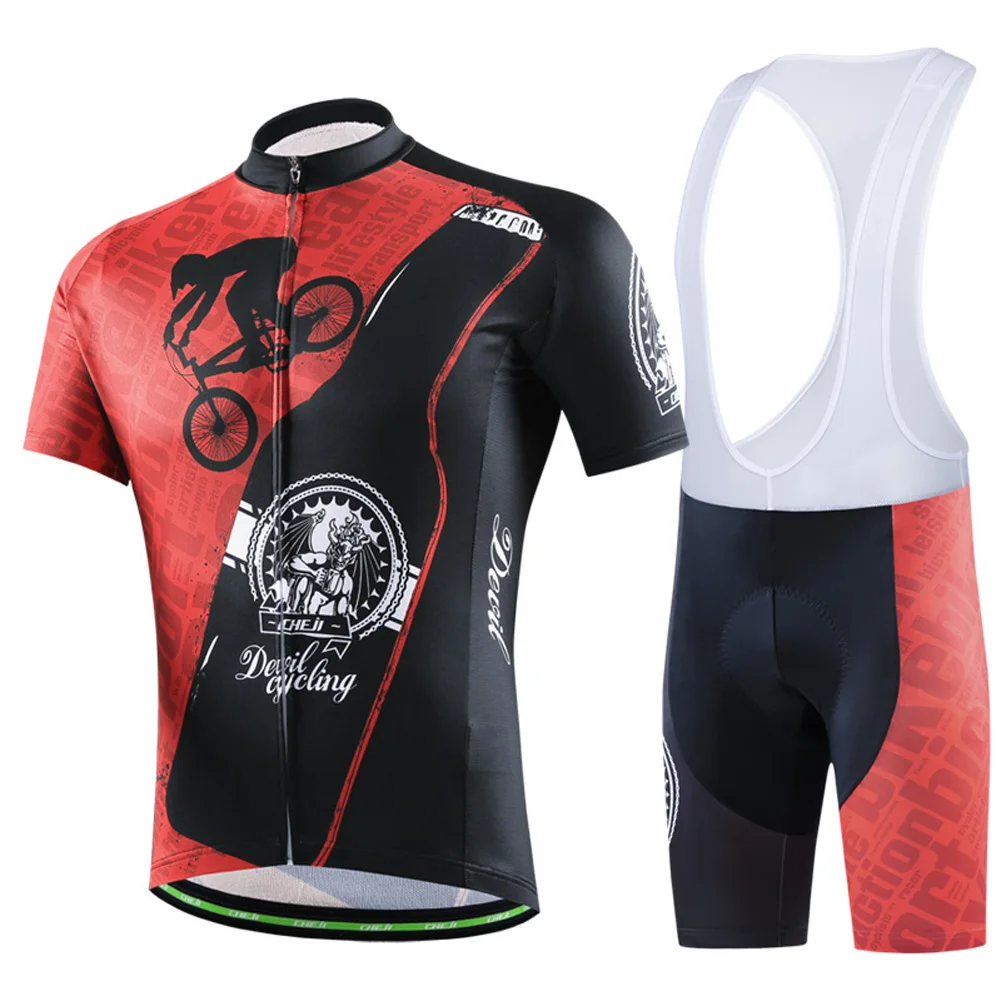 Jersey MTB de manga corta con culote acolchado de gel y tirantes - imagen 5