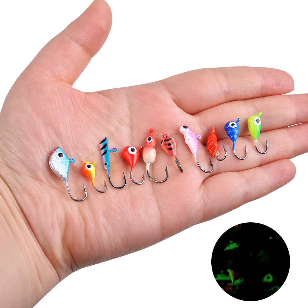 Anzuelos luminosos con cabeza plomada – Señuelos para pesca en hielo - imagen 5
