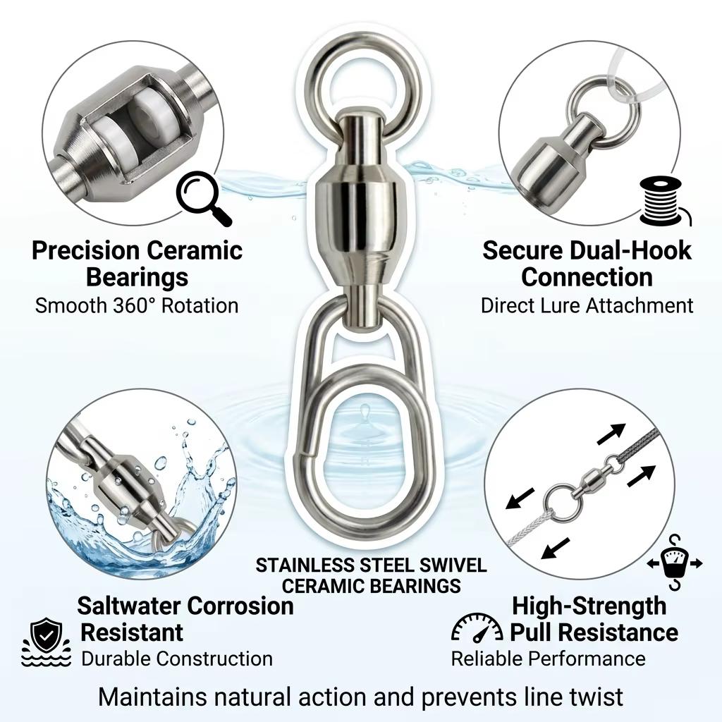 Conector Giratorio con Rodamientos de Cerámica para Pesca en Mar - imagen 5