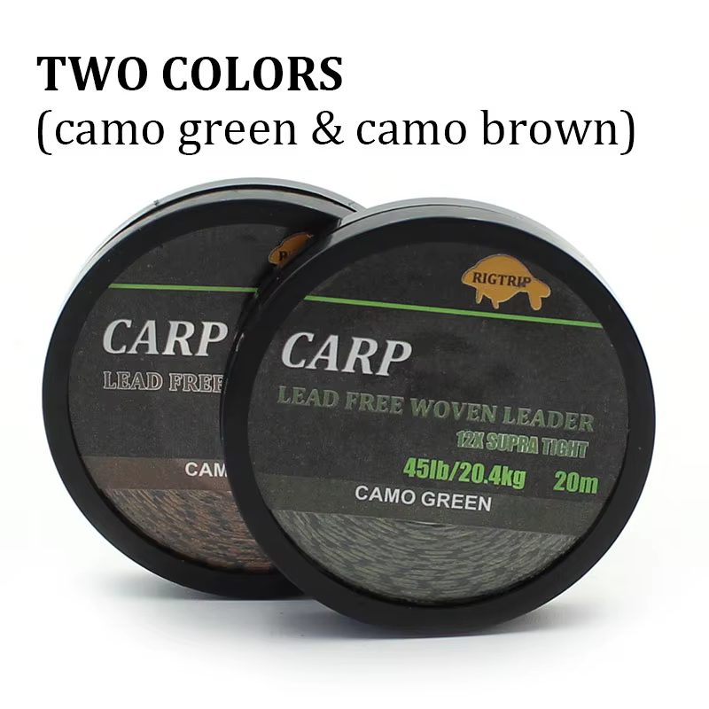 Línea de líder trenzada verde camuflaje 45LB para carpa - imagen 2