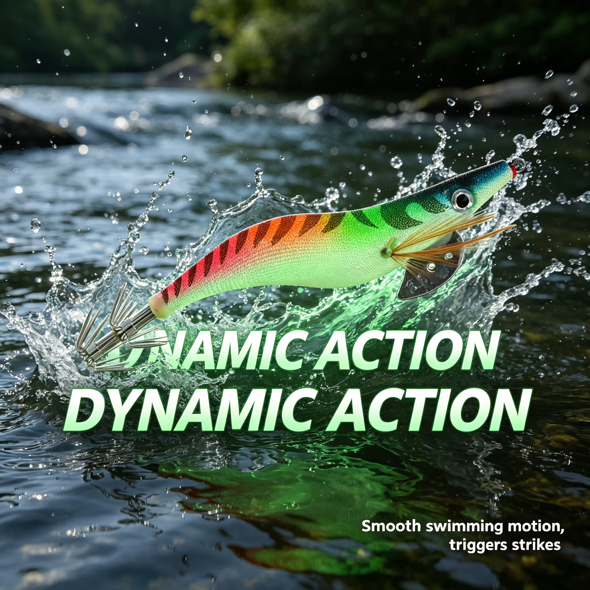 Señuelo Luminoso para Calamar – Cebo Camarón de Madera, Pesca Nocturna - imagen 2