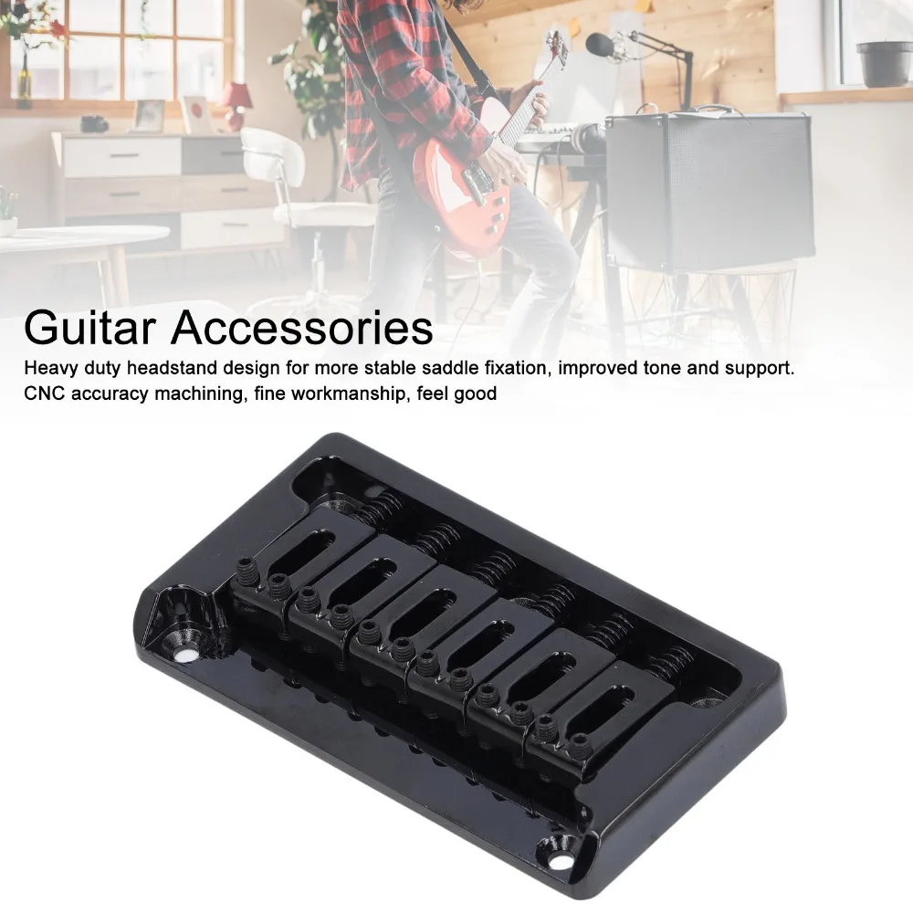 Puente hardtail para guitarra eléctrica de aleación de zinc negro - imagen 2