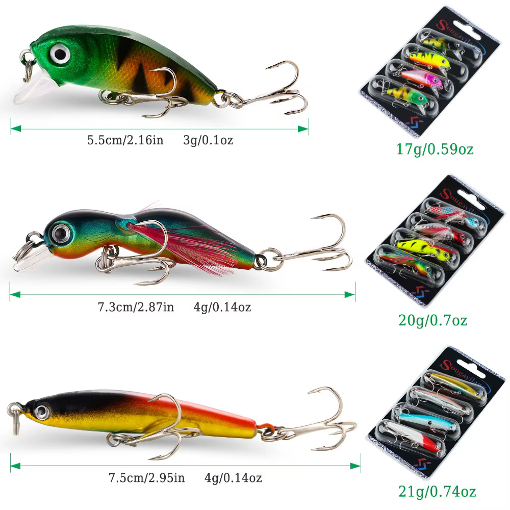 Sougayilang Crankbait Wobbler Superficie para pesca de Bass y Lucio - imagen 3