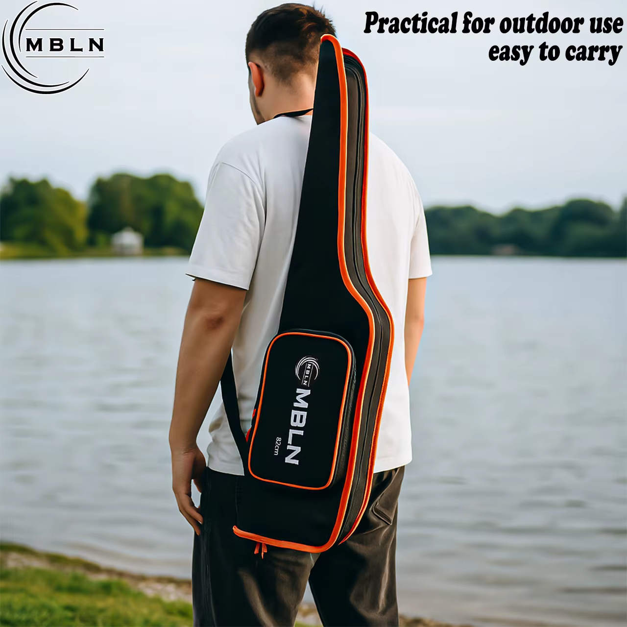 Bolsa de pesca MBLN larga de nailon para hombro con bolsillo - imagen 3