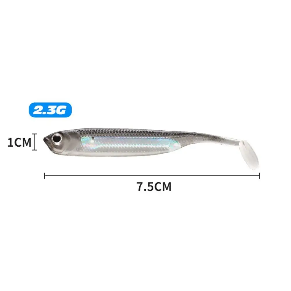 Juego de 5 señuelos blandos de pesca de PVC en varios colores