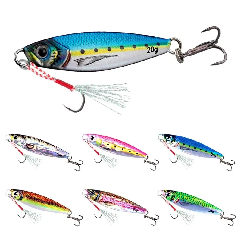 Señuelo jigging metálico 7‑10 g – Plumas dinámicas para lubina salada - imagen 4