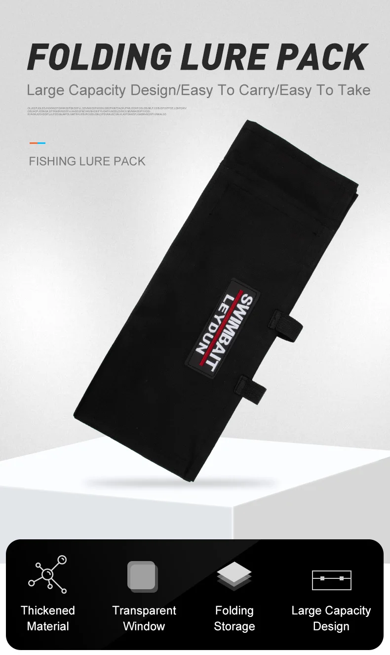 Bolsa LEYDUN Swimbaits con cebos organizados en sus bolsillos