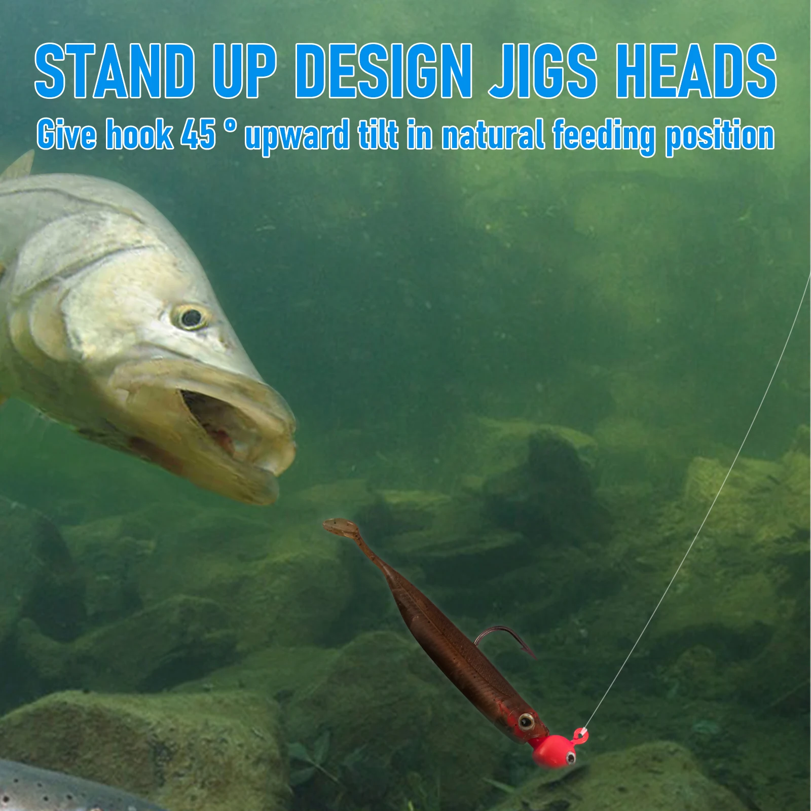 Walleye jig head kit con ojos 3D stand-up para swimbait - imagen 5