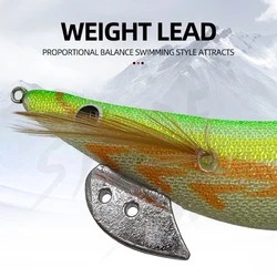 ShaerShark cebo artificial luminoso para camarón con anzuelo calamar