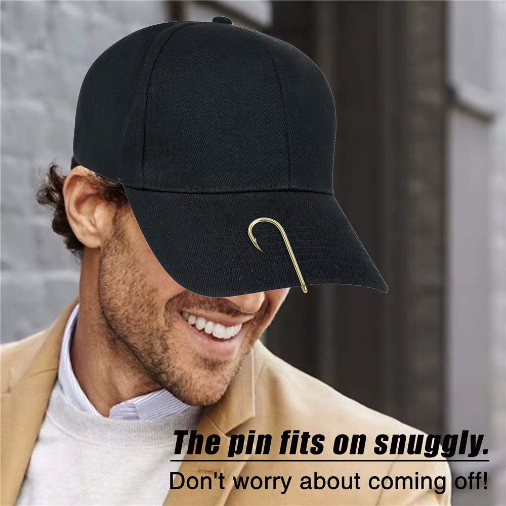 Anzuelo de pesca dorado personalizado - Clip y pin para sombrero - imagen 4