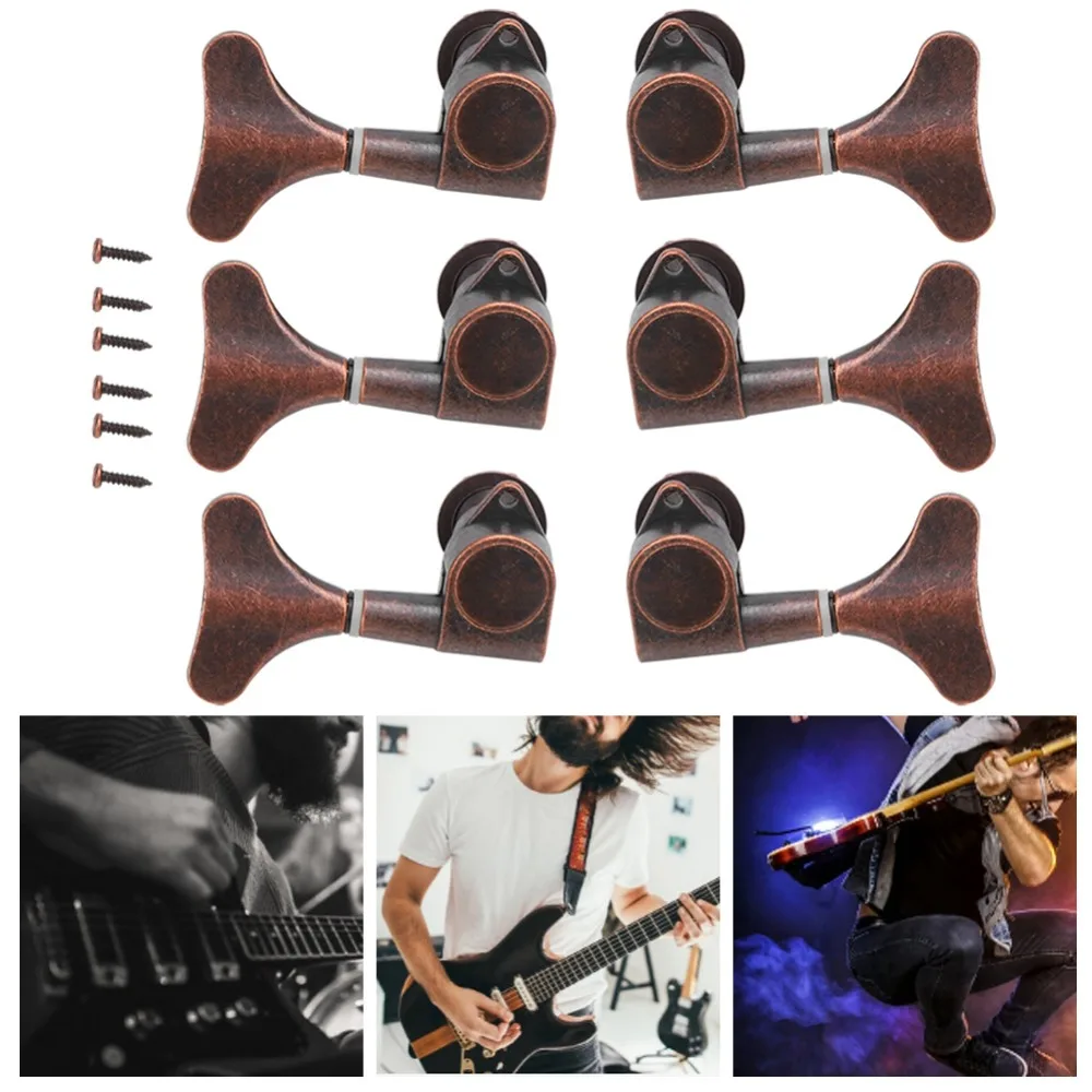 Afinadores metálicos de bajo en forma de cola de pez, cobre rojo - imagen 2