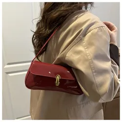 Bolso tote vintage de PU con hebilla – gran capacidad