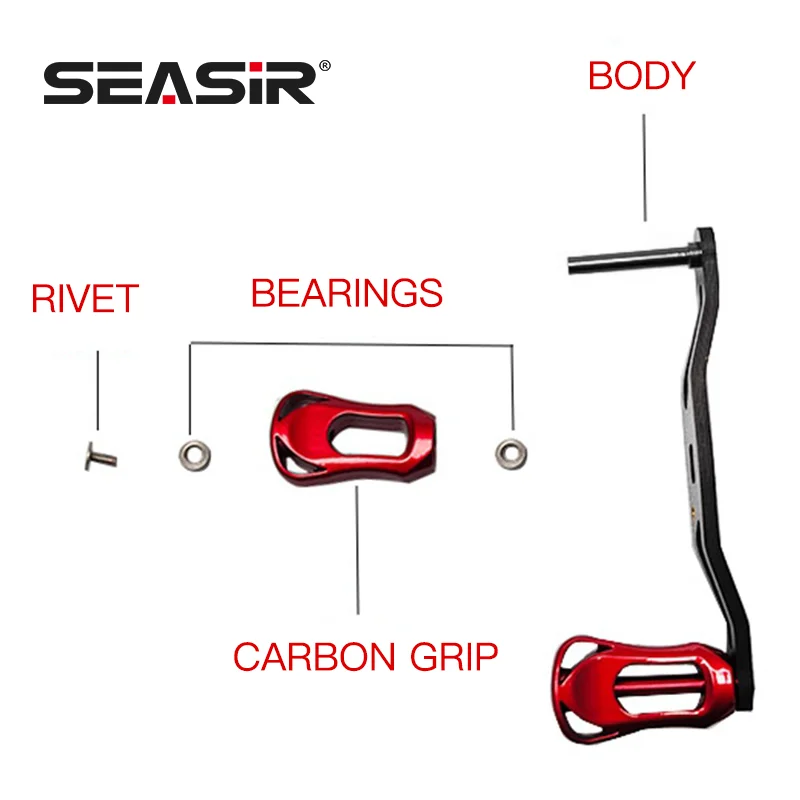 SEASIR Mango Carrete Baitcasting Carbono Negro - imagen 3