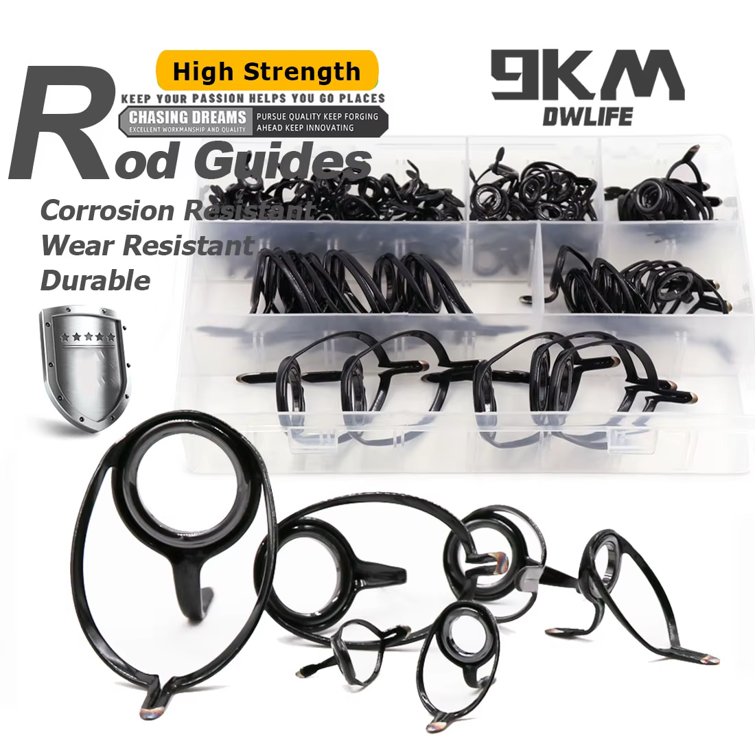 Kit de reparación de guías de caña de pescar en acero inoxidable