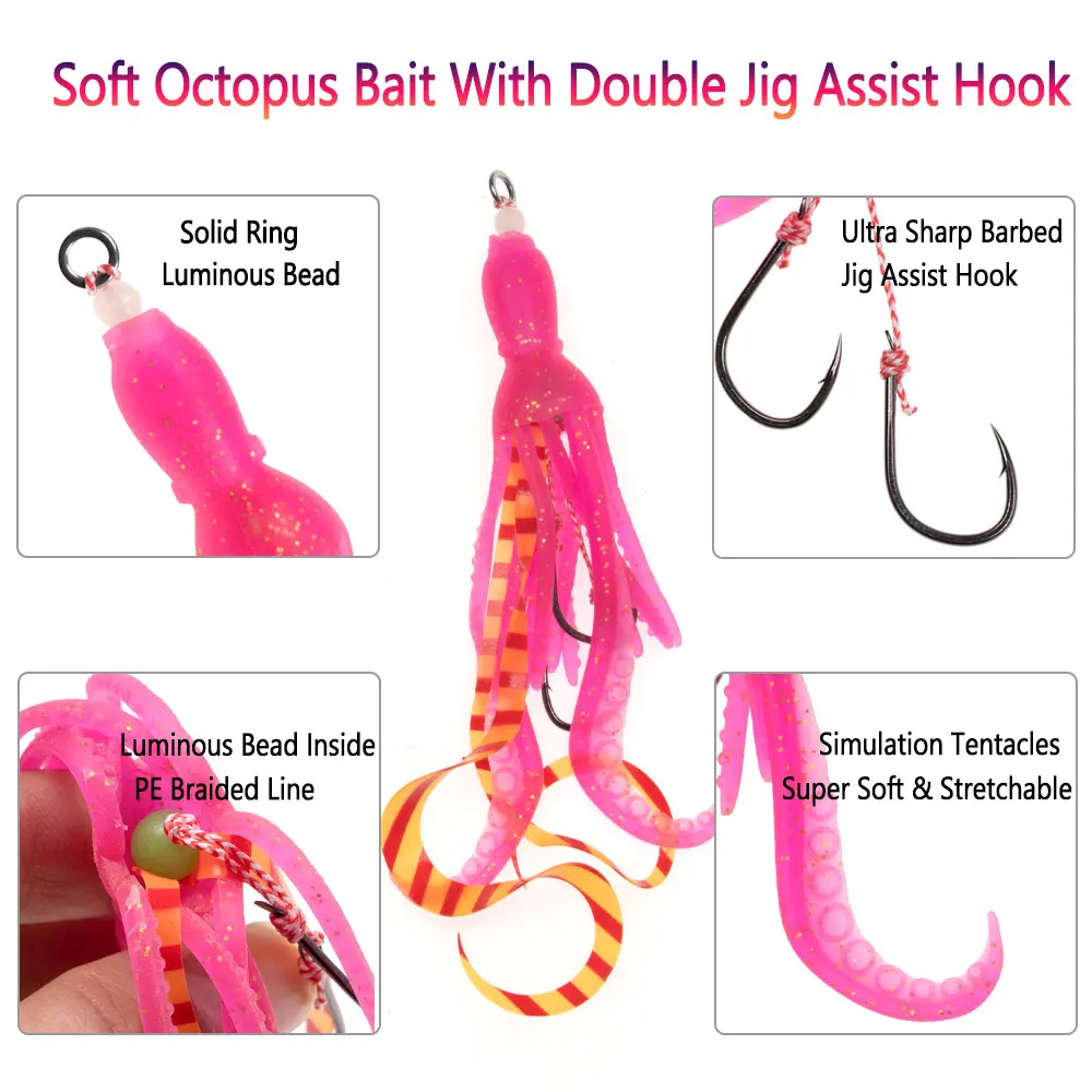 Anzuelo doble Bimoo Inchiku – Soft Octopus agua salada