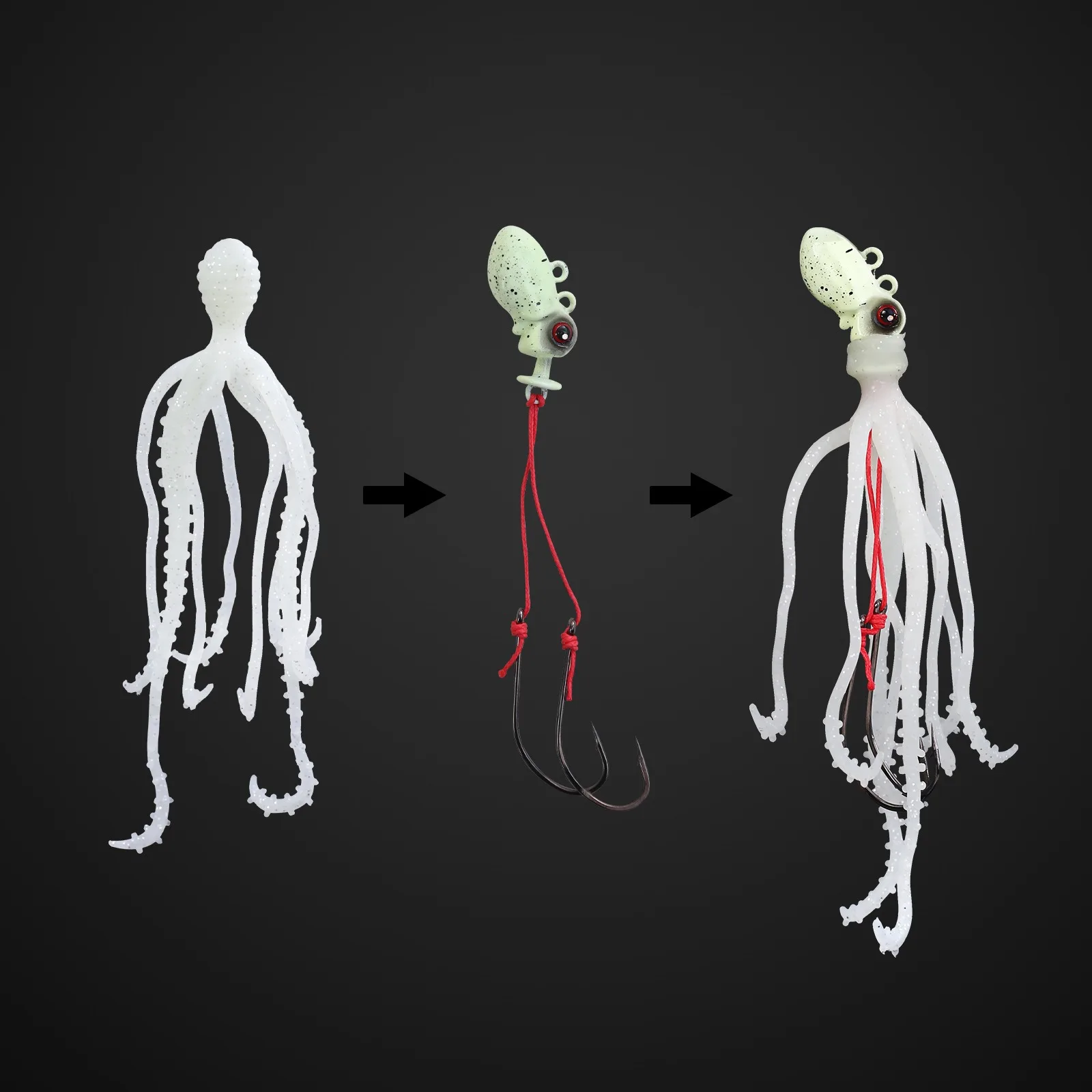 Señuelo pulpo TPE luminoso de hundimiento para pesca de atún - imagen 4