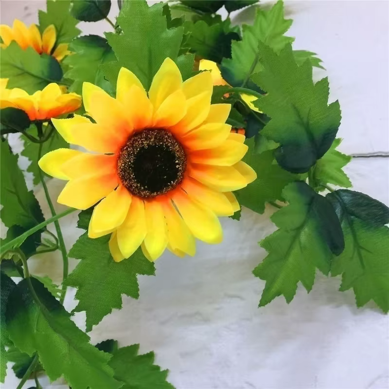 Guirnalda girasol amarillo artificial seda para arco boda decoración - imagen 5