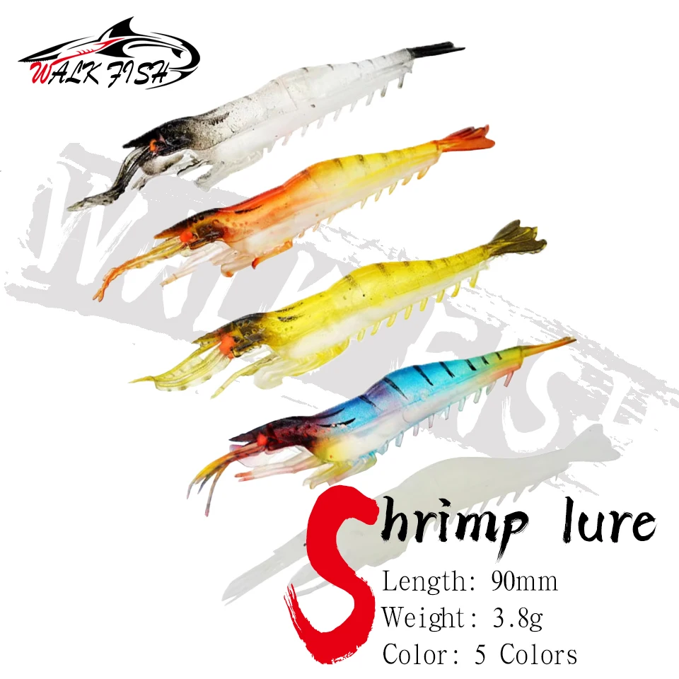 Walk Fish Señuelo camarón luminoso – Ranura para anzuelo y ojo - imagen 2
