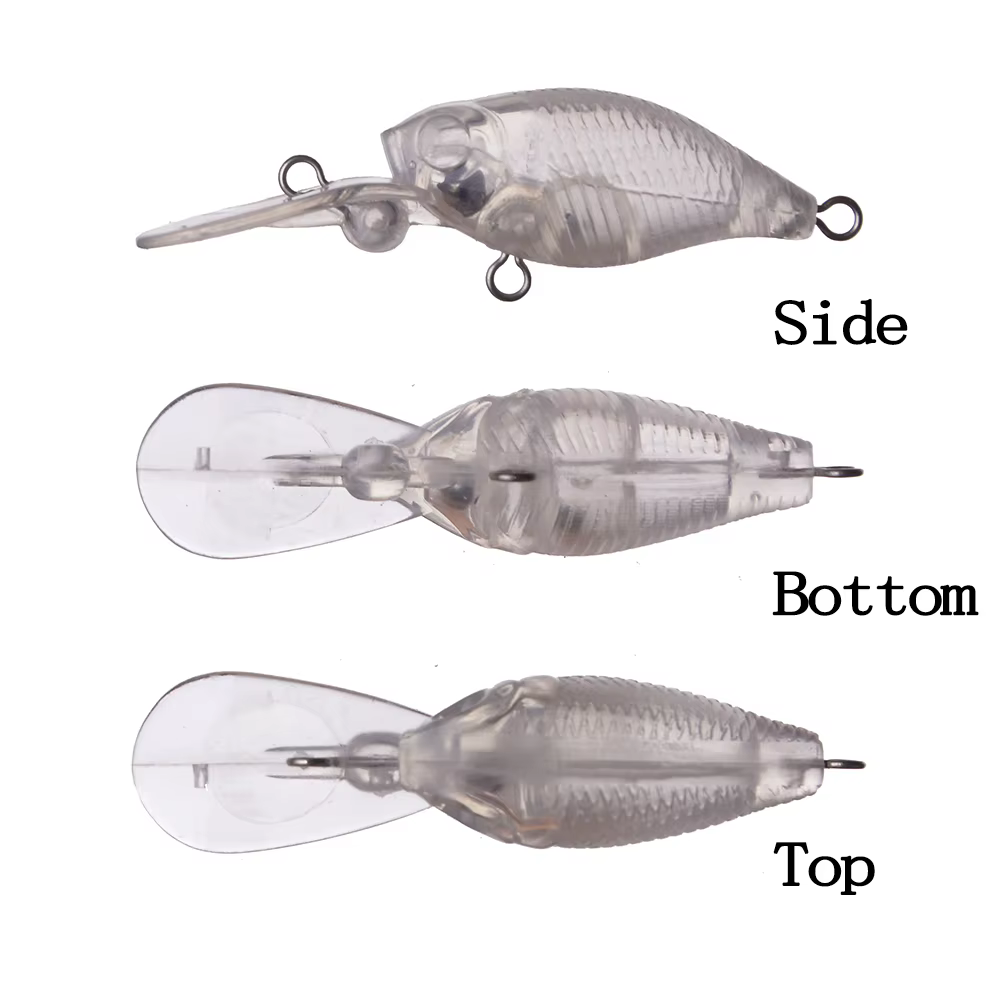 Chan'sHuang Crankbait flotante con sonajero blanco sin pintar - imagen 3