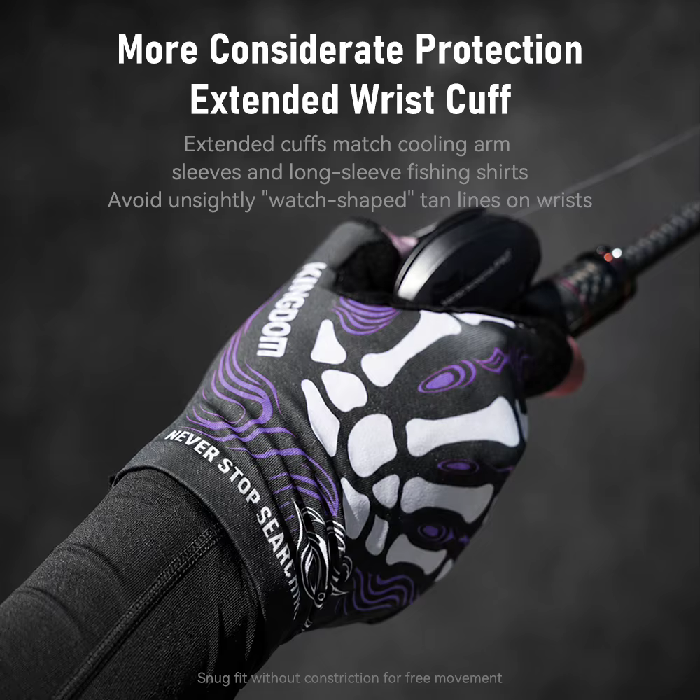 Guantes de pesca KINGDOM – Medio dedo y protección solar - imagen 5