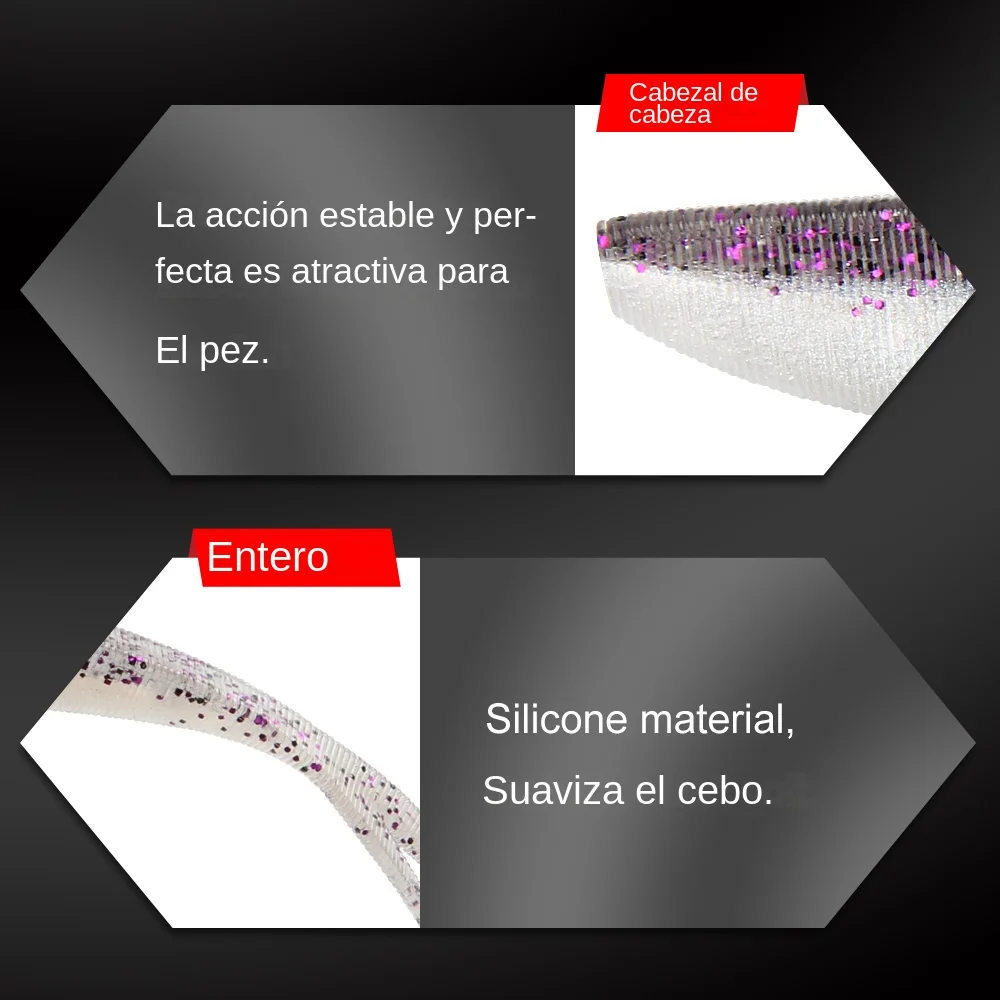 Señuelos blandos Spinpoler 2″ – Jerk Minnow cola dividida para lubina - imagen 5