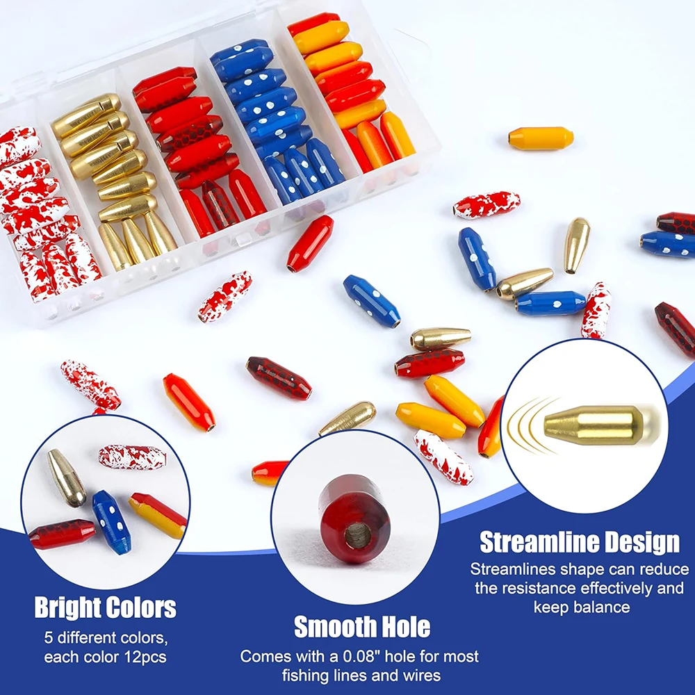 Kit de pesas para pesca con aparejos plomo pintado y laton - imagen 2