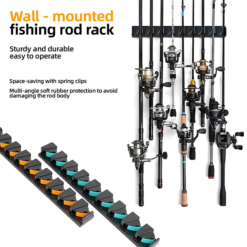 Portacañas de pared antideslizante - Organizador multifuncional pesca - imagen 4