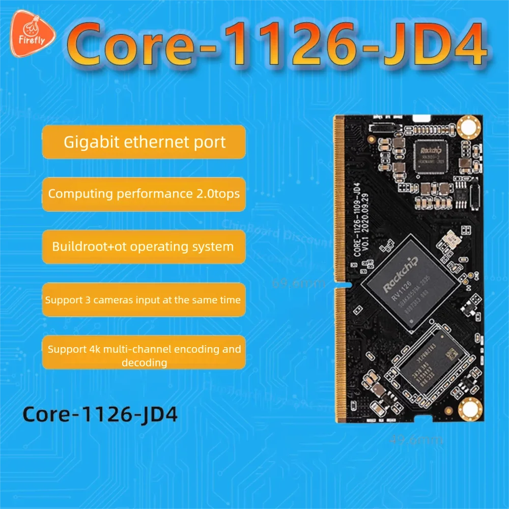 Firefly Core-1126-JD4 mini PC RV1126 placa de desarrollo visión AI - imagen 3