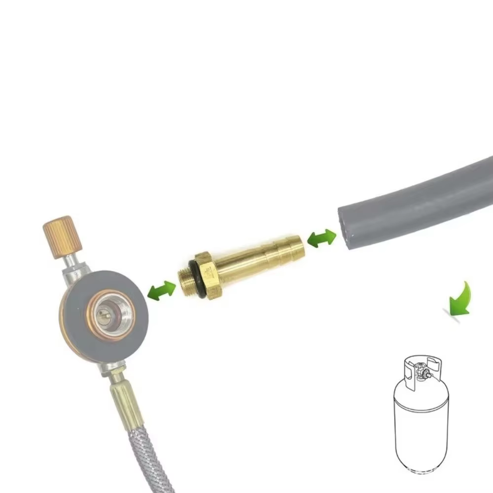 Adaptador GLP Latón para Cilindro de Gas – Conector Multiusos Camping - imagen 2