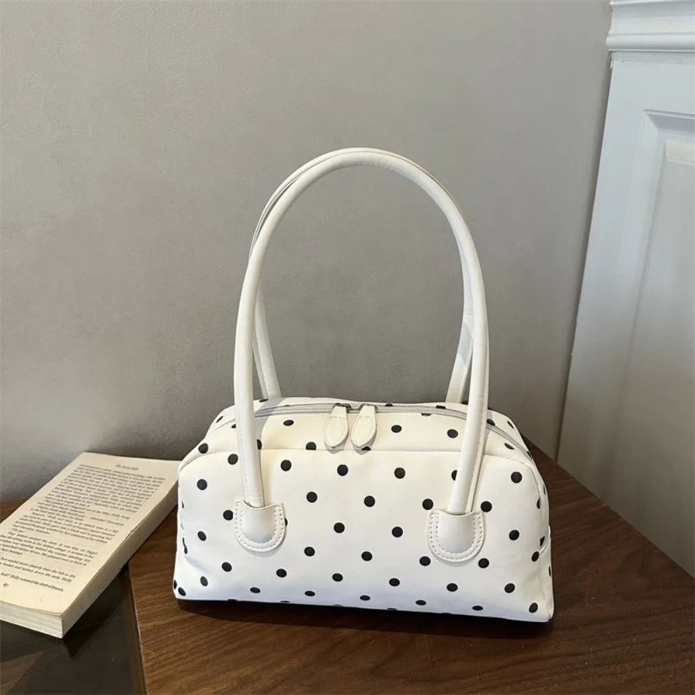 Bolso de hombro portátil con cremallera y lunares – Gran capacidad - imagen 5