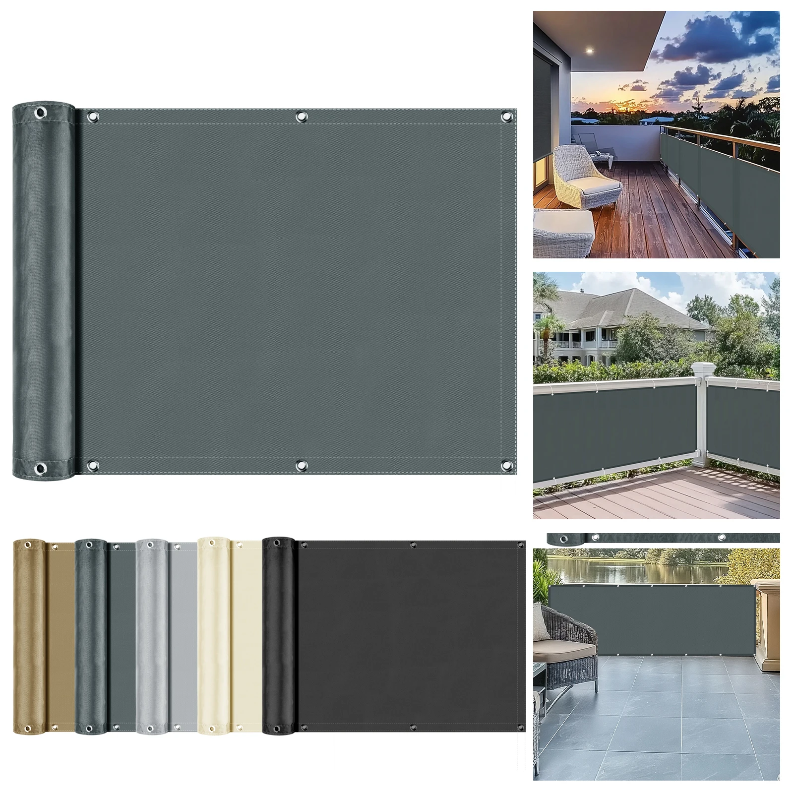 Cubre balcón impermeable Oxford con protección UV y viento reforzado - imagen 2